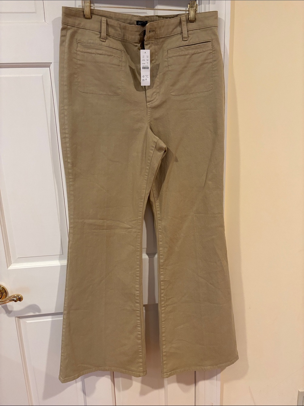 J. Crew Tan Wide-Leg Flare Jeans